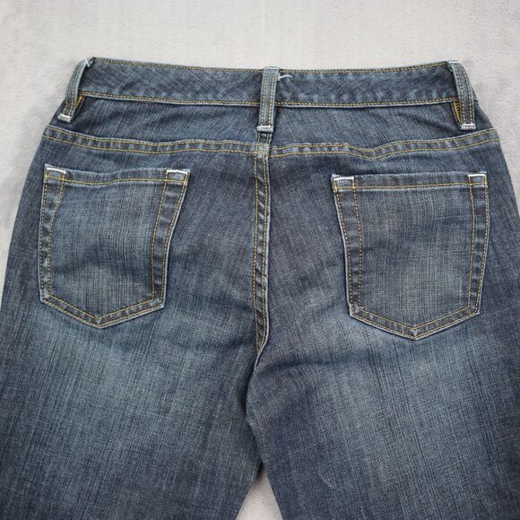 Banana Republic Pants Womens 0 Blue Flare Low Stretch Zip Dark Wash Denim Jeans - Picture 7 of 16